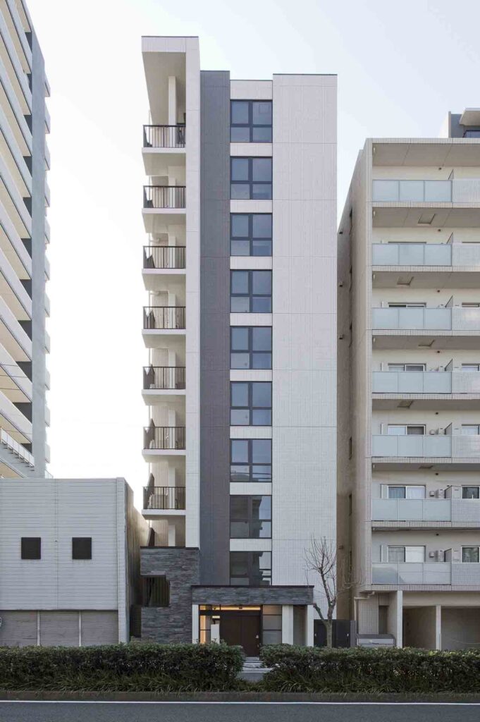 デザイナーズマンション、外観、タイル接着貼り、RC造、鉄筋コンクリート造、モダン、名古屋市、昭和区桜山