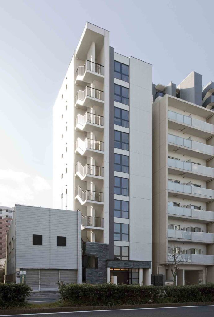 デザイナーズマンション、外観、タイル接着貼り、RC造、鉄筋コンクリート造、モダン、名古屋市、昭和区桜山