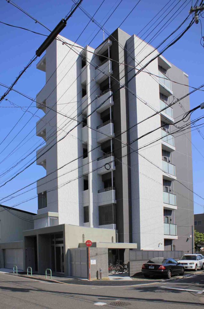 デザイナーズマンション、外観、タイル貼り、RC造、鉄筋コンクリート造、モダン、名古屋市、昭和区鶴舞
