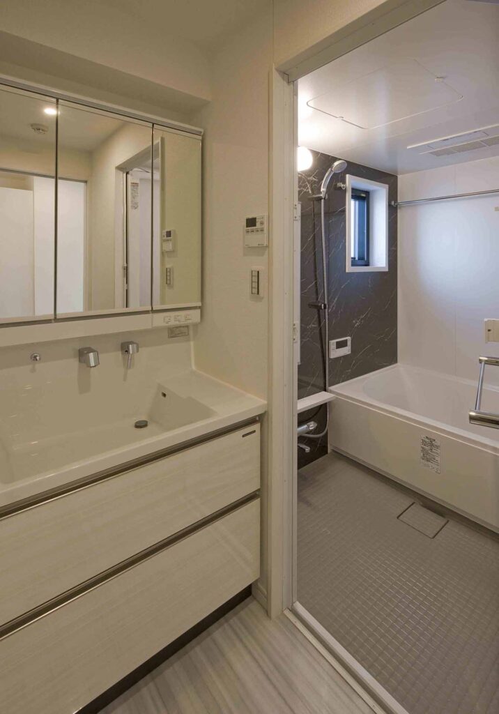 デザイナーズマンション、洗面、ユニットバス、RC造、鉄筋コンクリート造、モダン、名古屋市、昭和区桜山